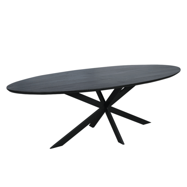 Eiken eettafel Ferris | Ovaal 210 cm | Zwart - Afbeelding 5