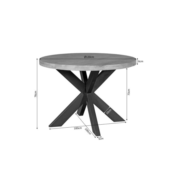 Eetkamertafel Denver | Rond | Mangohout | 120 cm - Afbeelding 5