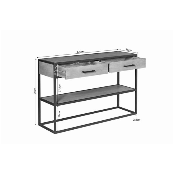 Sidetable Denver | Mangohout en metaal - Afbeelding 5