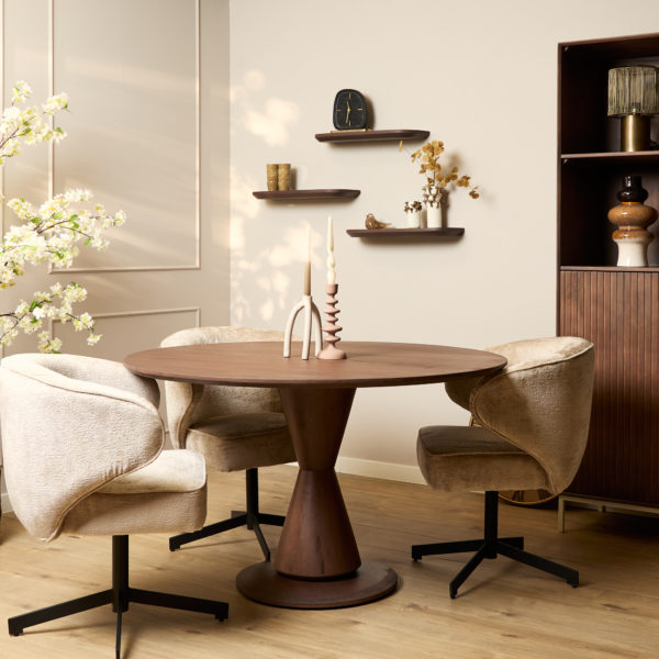 Eettafel Lima Walnut | 150 cm | Rond - Afbeelding 5