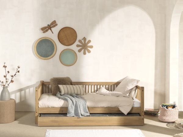 FORREST eiken cabin bed 90 x 200 cm met rollaway bed. - Afbeelding 5