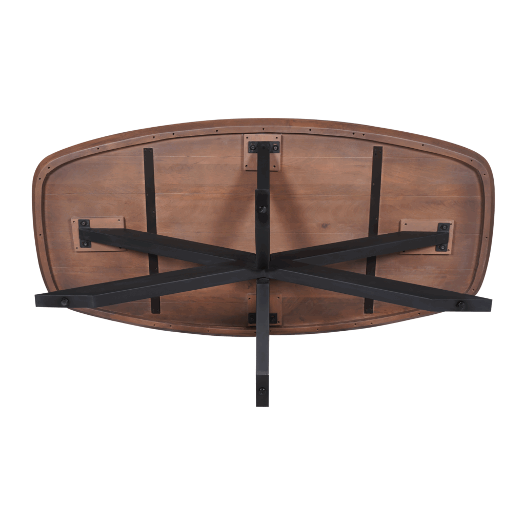 Eettafel Madison Walnoot | 160 cm | Deens Ovaal | Poot Zwart - Afbeelding 5