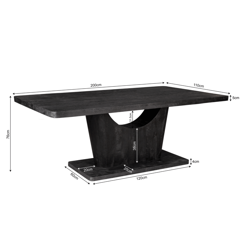 Eettafel Voco | 200 cm | Zwart - Afbeelding 5