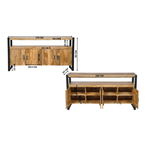 Dressoir Boaz 175 cm - Afbeelding 5