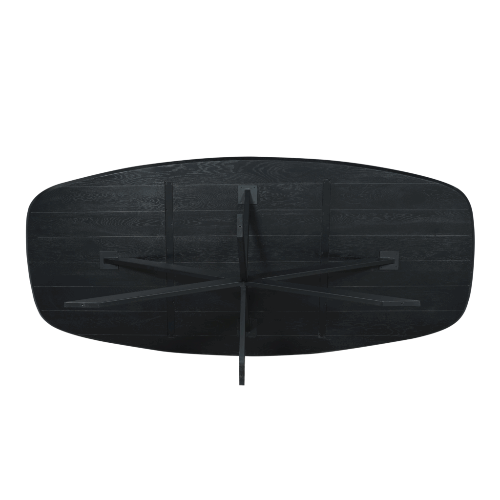 Eiken eettafel Ferris | Deens Ovaal 200 cm | Zwart - Afbeelding 5