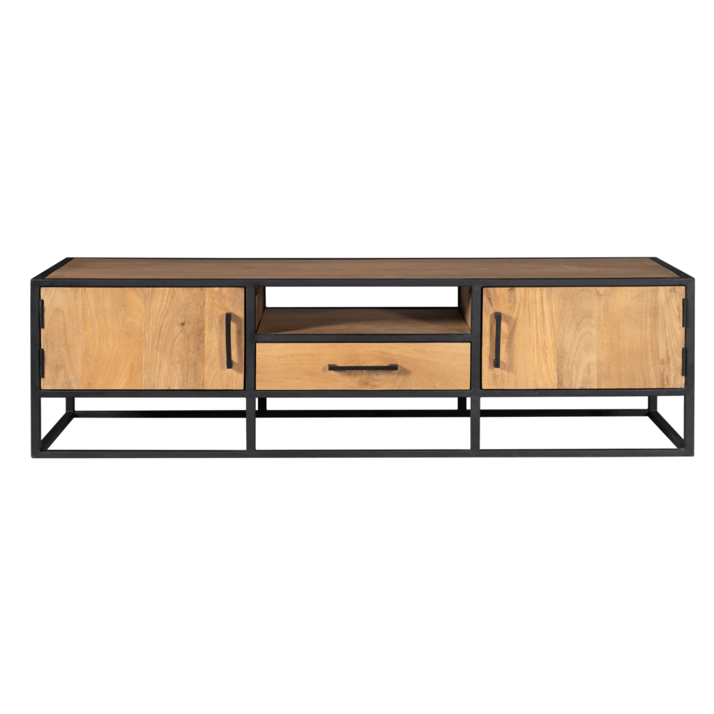 Tv meubel Denver | Mangohout en staal | 180 cm - Afbeelding 5