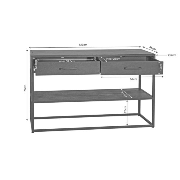 Sidetable Denver | Mangohout en metaal - Afbeelding 6
