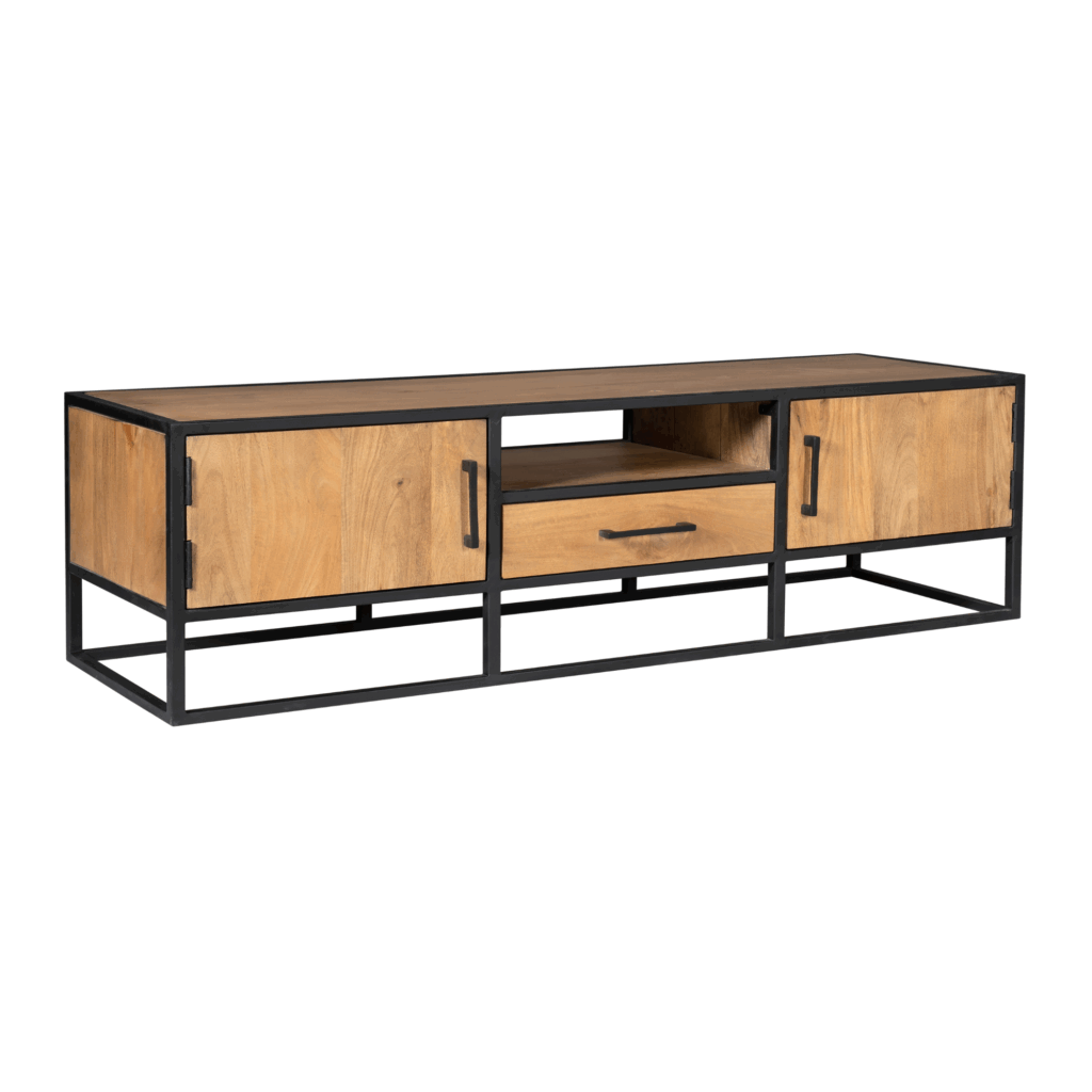 Tv meubel Denver | Mangohout en staal | 180 cm - Afbeelding 6