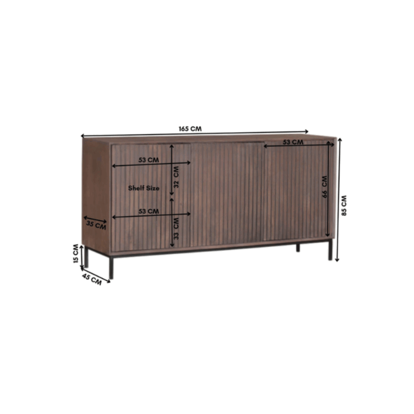 Dressoir Madison Walnoot  | 165 cm - Afbeelding 6