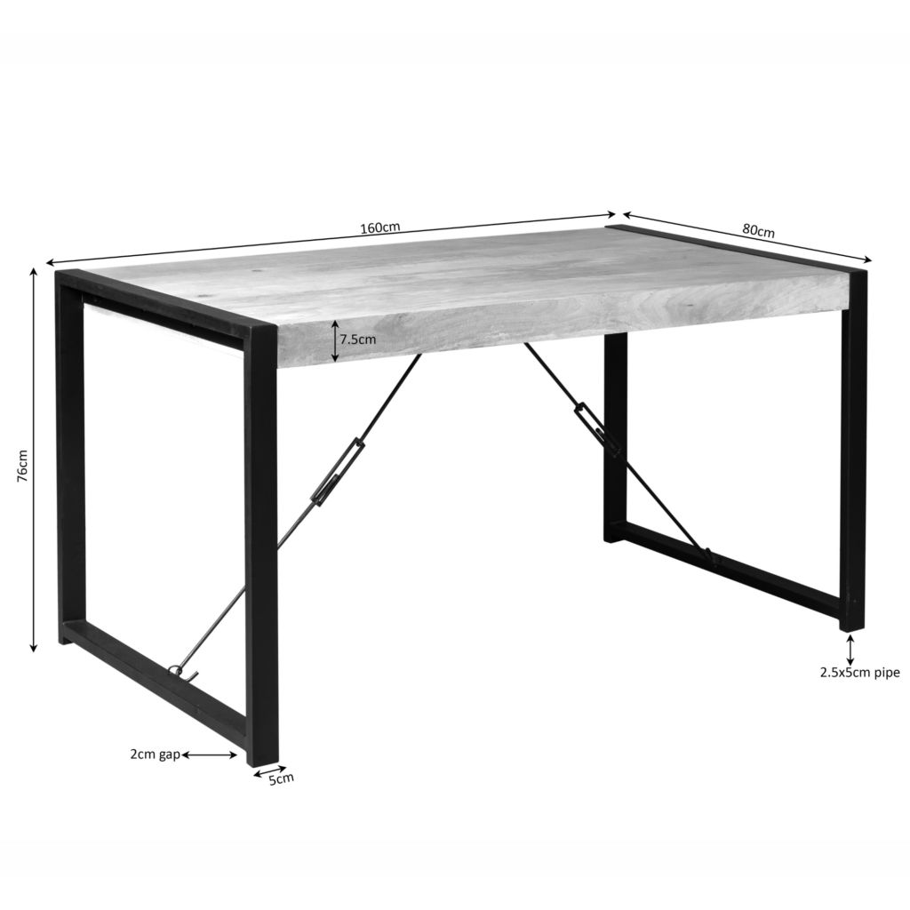 Eettafel Boaz 160 cm - Afbeelding 6