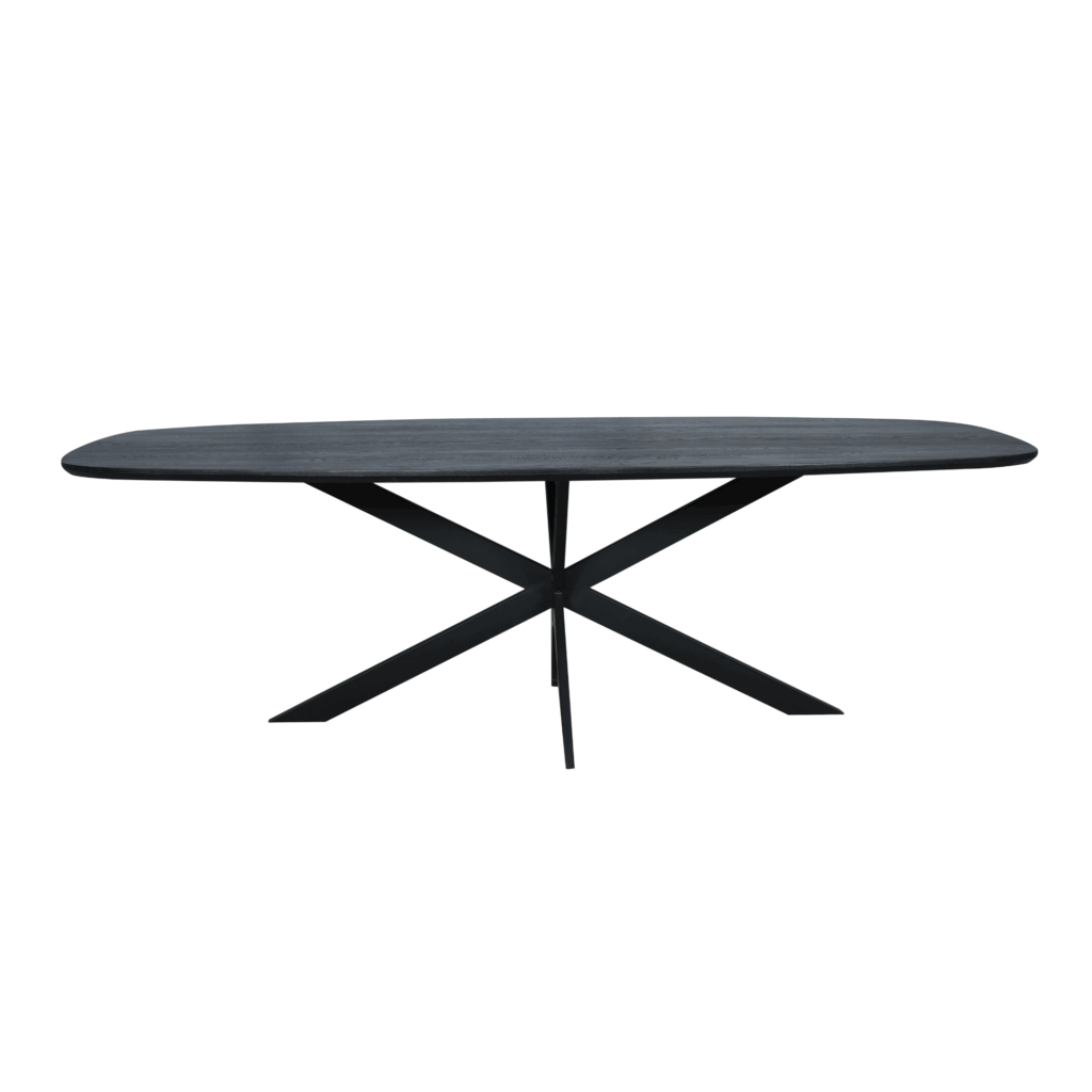 Eiken eettafel Ferris | Deens Ovaal 200 cm | Zwart - Afbeelding 6