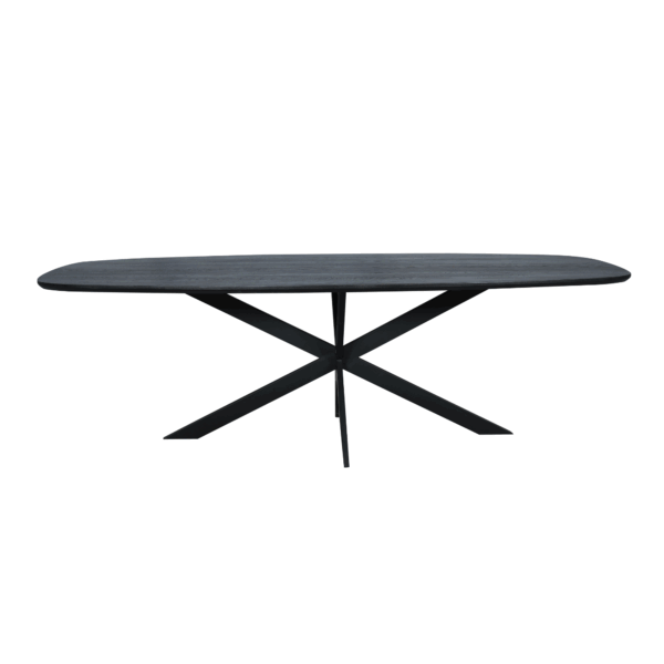 Eiken eettafel Ferris | Deens Ovaal 200 cm | Zwart - Afbeelding 6