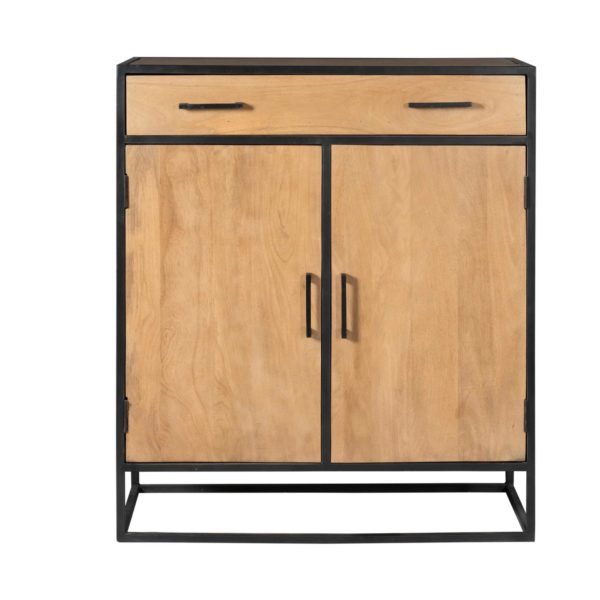 Kabinet kast Denver | Mangohout en staal | 100 cm - Afbeelding 6