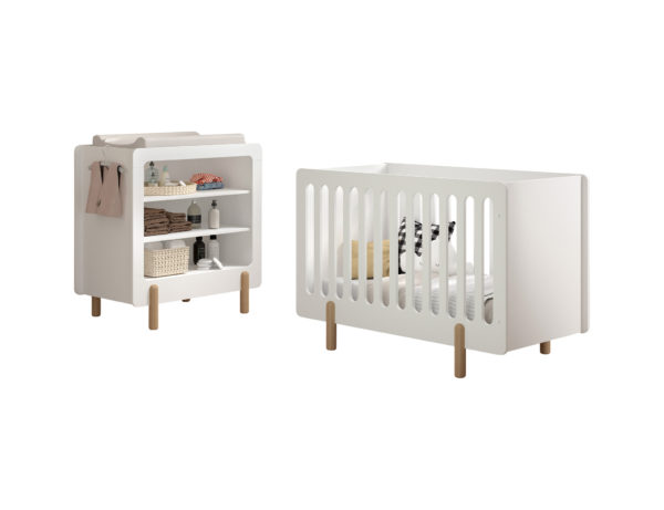 SMILE babybed met commode en verzorgingskussen. - Afbeelding 7