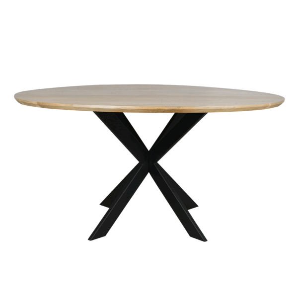Eiken eettafel Ferris | Rond 110 cm | Naturel - Afbeelding 7