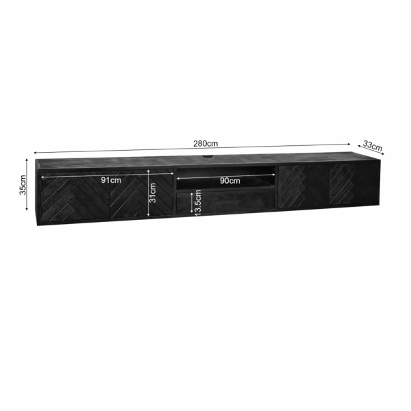 Zwevend tv-meubel New York | 280 cm - Afbeelding 7
