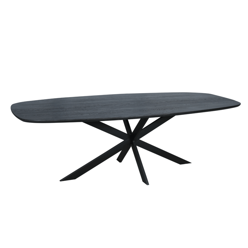 Eiken eettafel Ferris | Deens Ovaal 200 cm | Zwart - Afbeelding 7