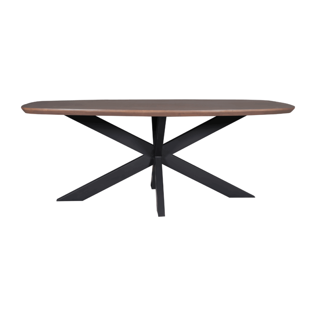Eettafel Madison Walnoot | 280 cm | Deens Ovaal | Poot Zwart - Afbeelding 7