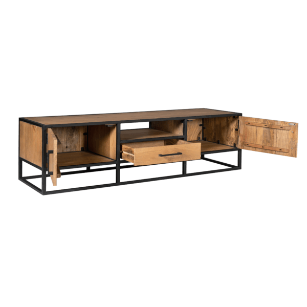 Tv meubel Denver | Mangohout en staal | 180 cm - Afbeelding 7