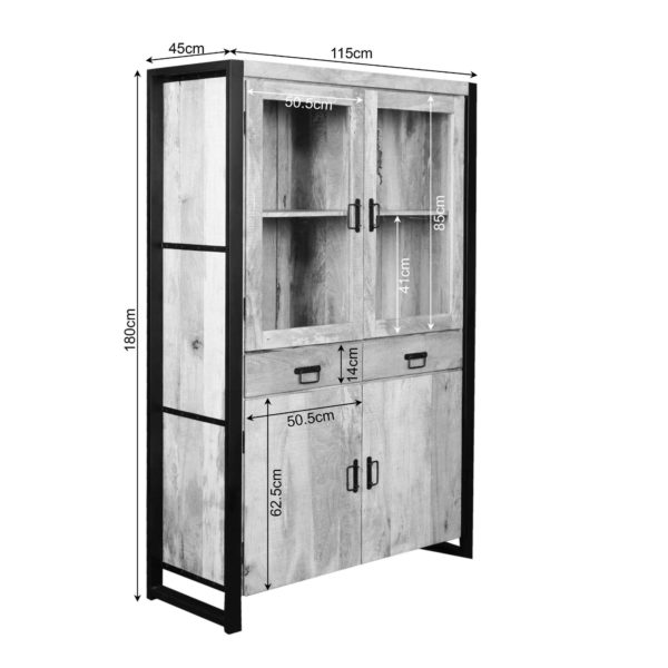 Vitrinekast Boaz 115 cm - Afbeelding 7