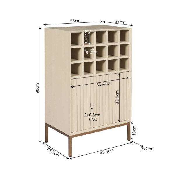 Wijnkast Madison Sand | 55 cm - Afbeelding 8