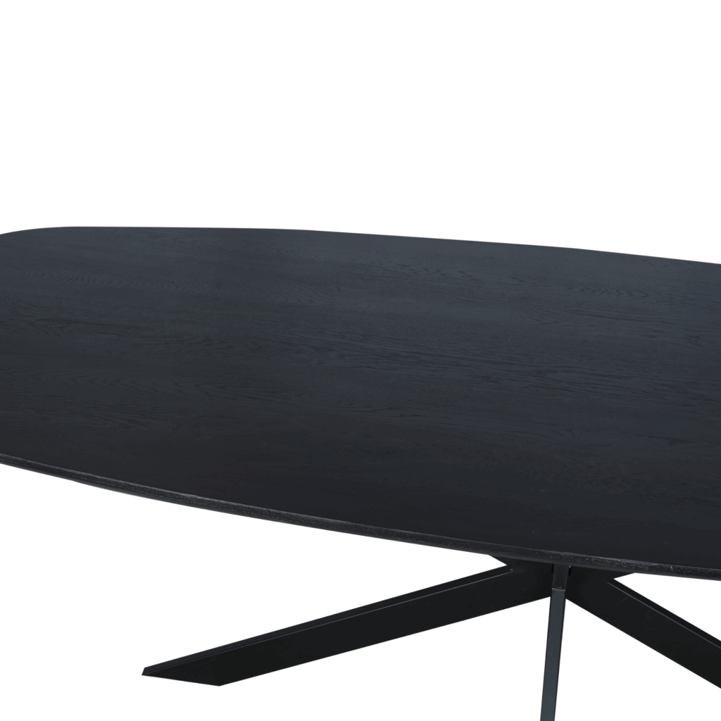 Eiken eettafel Ferris | Deens Ovaal 200 cm | Zwart - Afbeelding 8