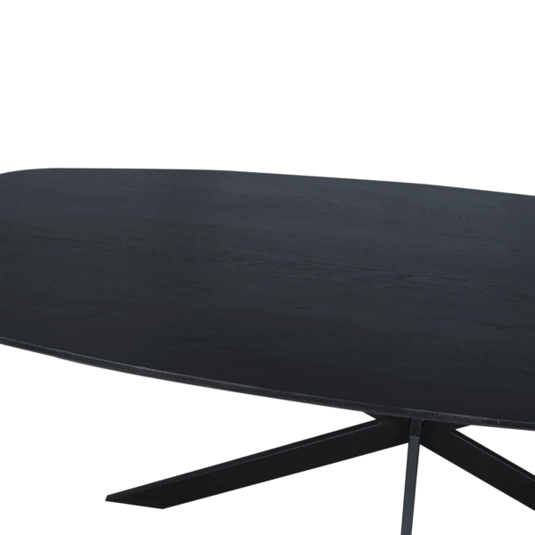 Eiken eettafel Ferris | Deens Ovaal 200 cm | Zwart - Afbeelding 8