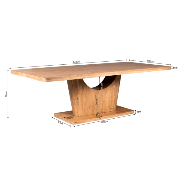 Eettafel Voco | 240 cm | Naturel - Afbeelding 8