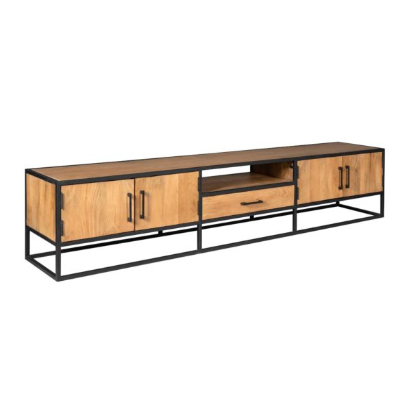Tv meubel Denver | Mangohout en staal | 240 cm - Afbeelding 8