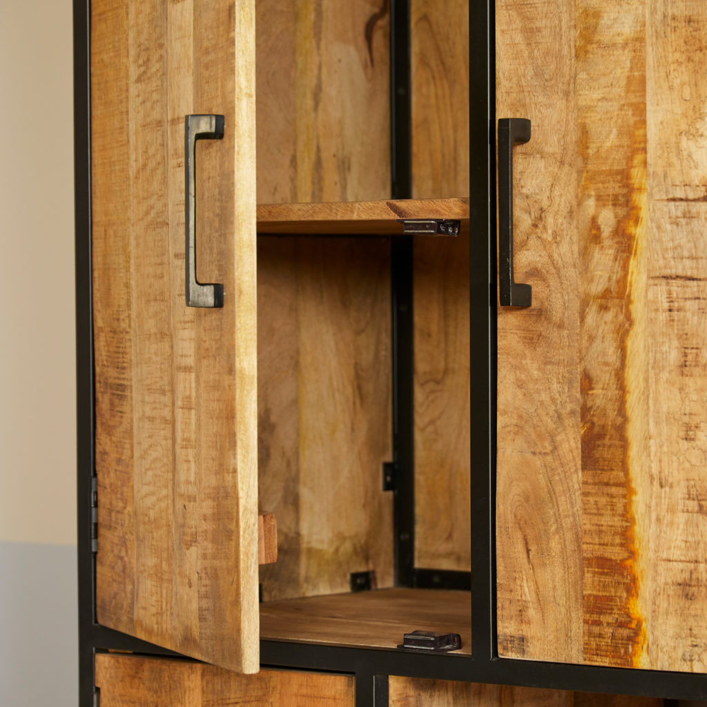 Vakkenkast Denver | Mangohout en staal | 90 cm - Afbeelding 9