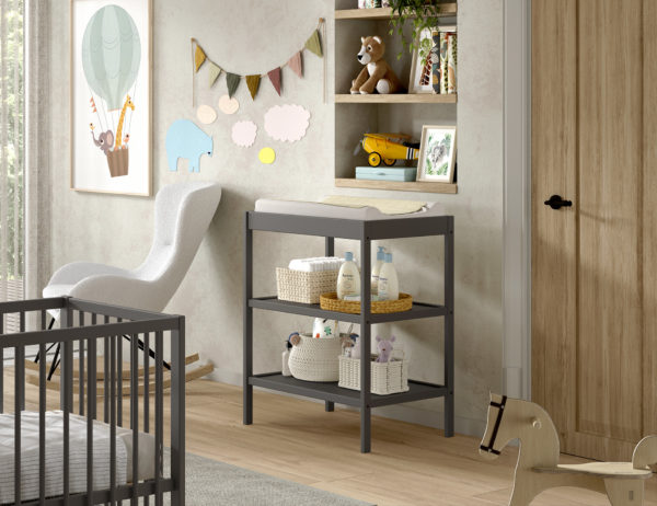 DINO babybed en verzorgingstafel in antraciet - Afbeelding 9