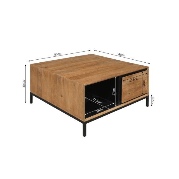 Salontafel RichWood | 80 cm - Afbeelding 9
