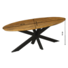 Eetkamertafel Brandy | Ovaal | 240 cm - Afbeelding 9