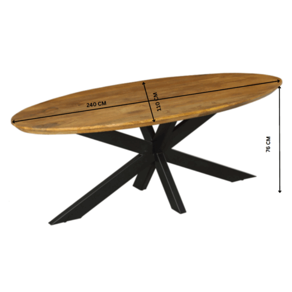 Eetkamertafel Brandy | Ovaal | 240 cm - Afbeelding 9