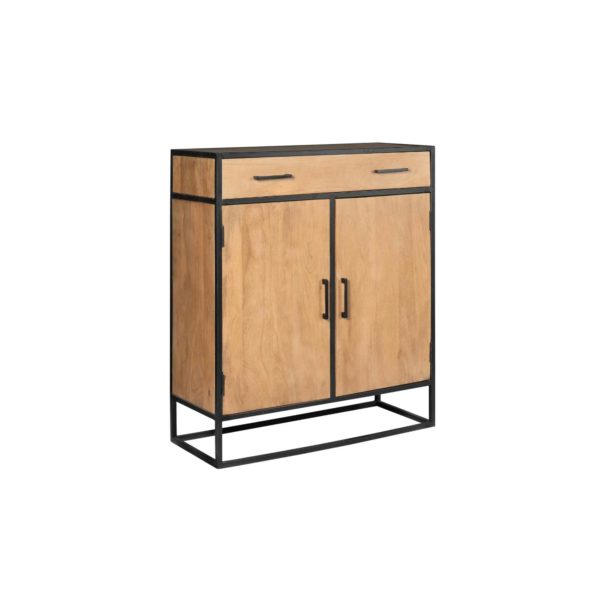 Kabinet kast Denver | Mangohout en staal | 100 cm - Afbeelding 9