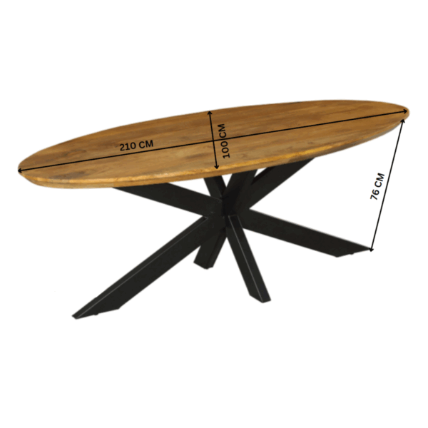 Eetkamertafel Brandy | Ovaal | 180 cm - Afbeelding 9
