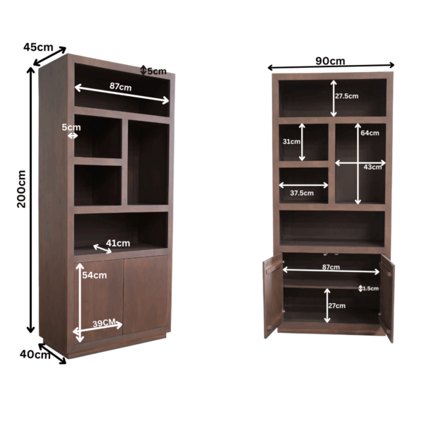 Vakkenkast Brussel Walnut | 90 cm - Afbeelding 9