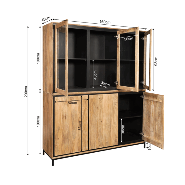 Vitrinekast RichWood | 160 cm - Afbeelding 10