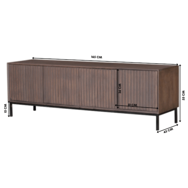Tv meubel Madison Walnoot | 165 cm - Afbeelding 10