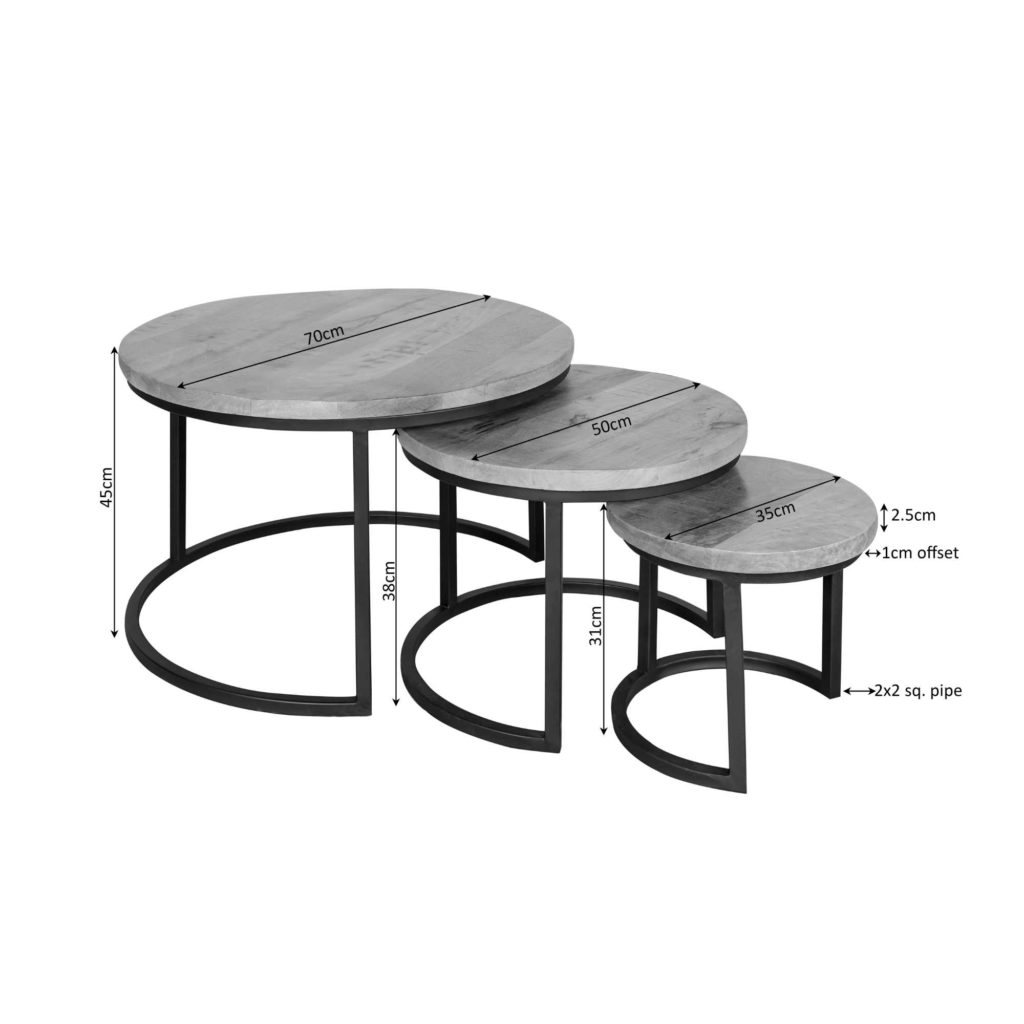 Salontafel Denver | Set van 3 | Rond - Afbeelding 10