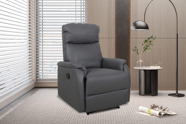 Ontspan fauteuil 'Tokio' handmatig verstelbaar PU Grijs