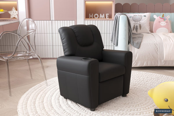 Mini-Relax fauteuil 'Renée' handmatig verstelbaar PU Zwart