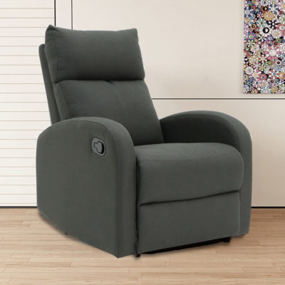 Ontspan fauteuil 'Frankrijk' handmatig verstelbaar Stof Grijs