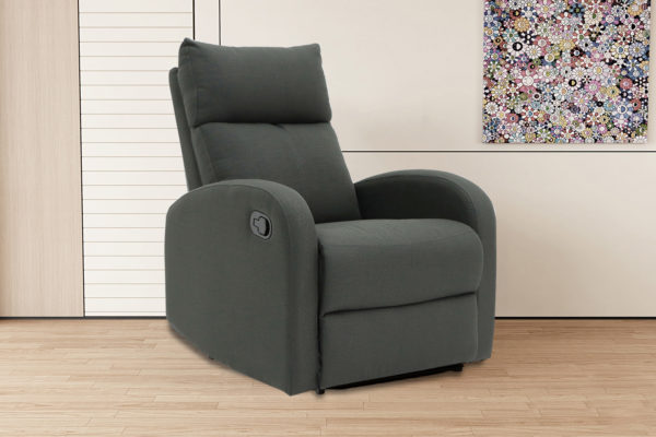 Ontspan fauteuil 'Frankrijk' handmatig verstelbaar Stof Grijs