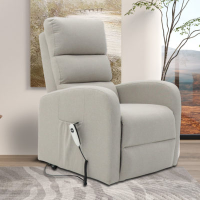 Elektrische relaxfauteuil met lift 'Bruges' Stof Lichtgrijs