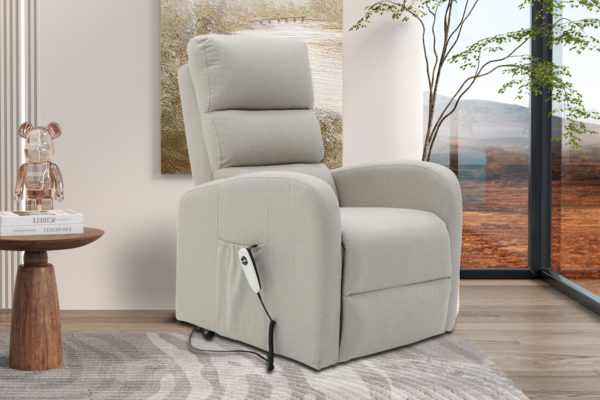 Elektrische relaxfauteuil met lift 'Bruges' Stof Lichtgrijs
