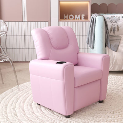 Mini-Relax fauteuil 'Renée' handmatig verstelbaar PU Roze