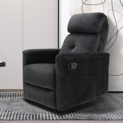 Ontspan fauteuil 'Wuhan' handmatig verstelbaar Stof Zwart