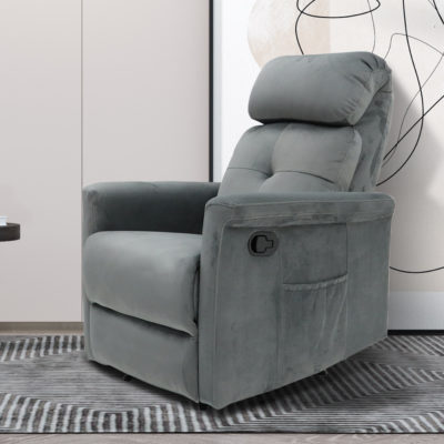 Ontspan fauteuil 'Wuhan' handmatig verstelbaar Stof Grijs