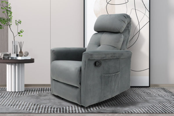 Ontspan fauteuil 'Wuhan' handmatig verstelbaar Stof Grijs